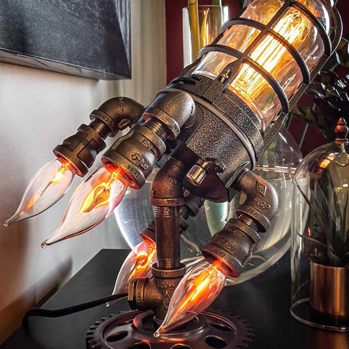 Sikunuo | Rocket Ship Industrial Vintage Lamp