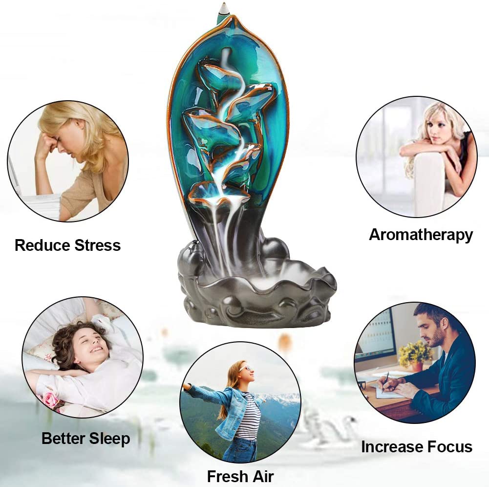 Sikunuo | Ceramic Waterfall Backflow Yoga Incense Burner
