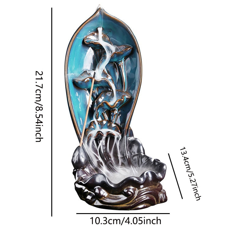 Sikunuo | Ceramic Waterfall Backflow Yoga Incense Burner