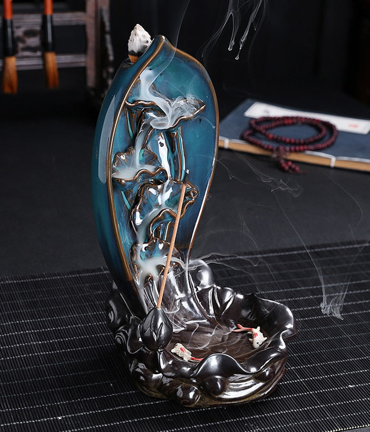 Sikunuo | Ceramic Waterfall Backflow Yoga Incense Burner
