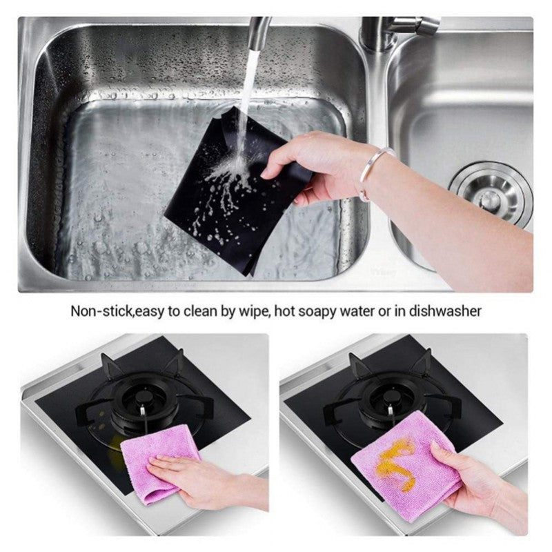 Sikunuo | Reusable 4pcs Glass Fiber Gas Stove Covers