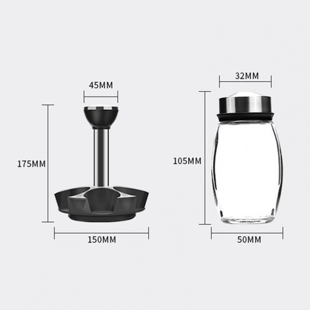 Sikunuo | Smart Rotating Stainless Steel Glass Seasoning Set