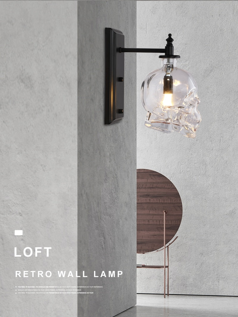 Sikunuo | Retro Skull Glass Pendant Light
