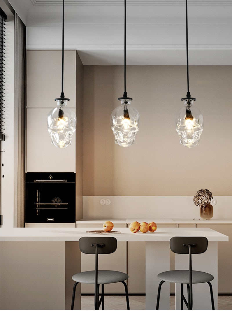 Sikunuo | Retro Skull Glass Pendant Light