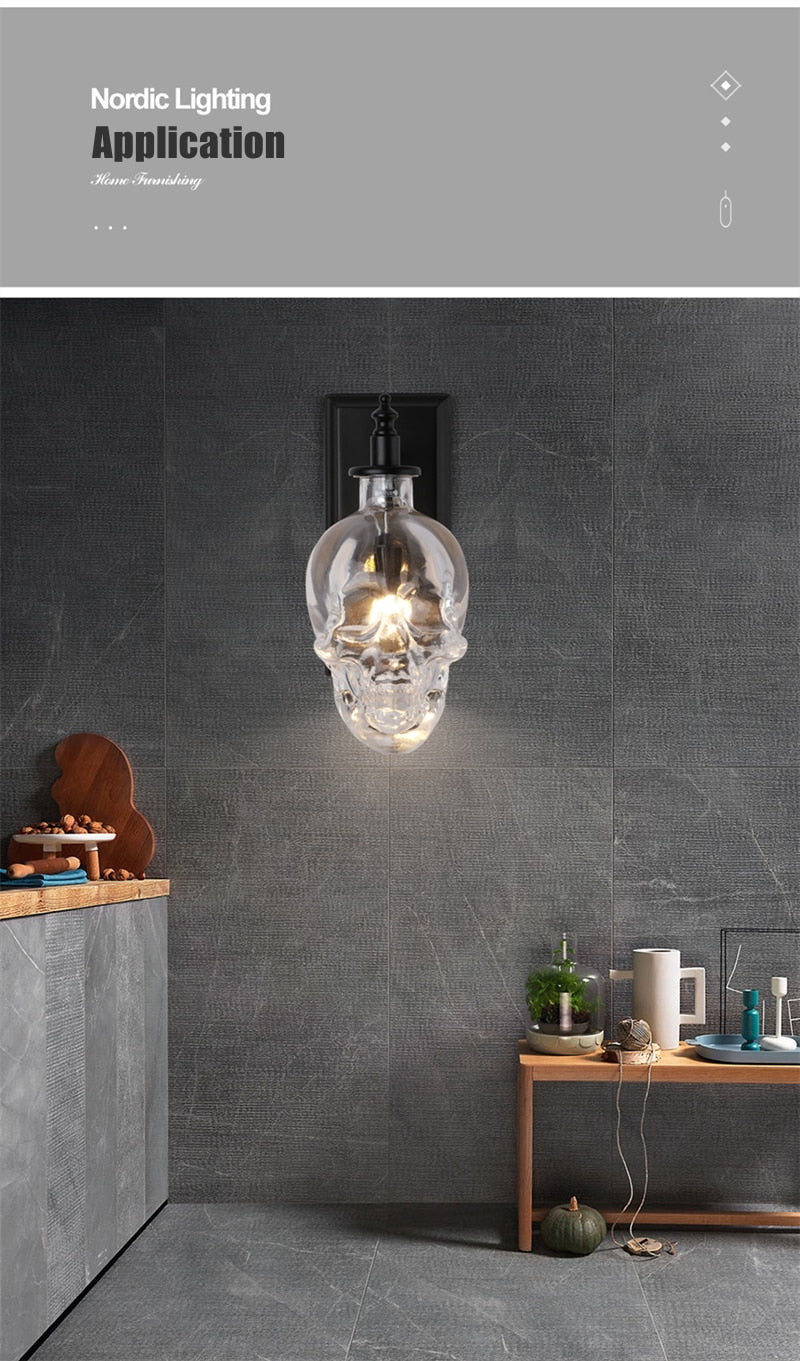 Sikunuo | Retro Skull Glass Pendant Light