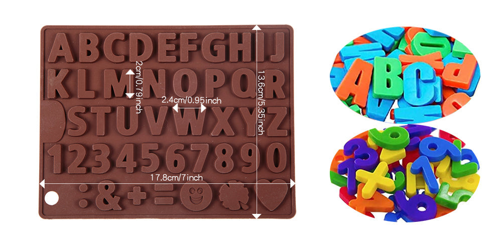 Sikunuo | 3D Alphabet Silicone DIY Chocolate Mold