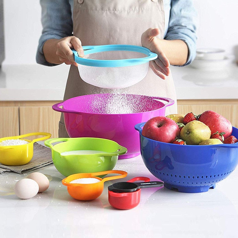 Sikunuo | Rainbow Multifunctional Stackable Kitchen Bowl Set