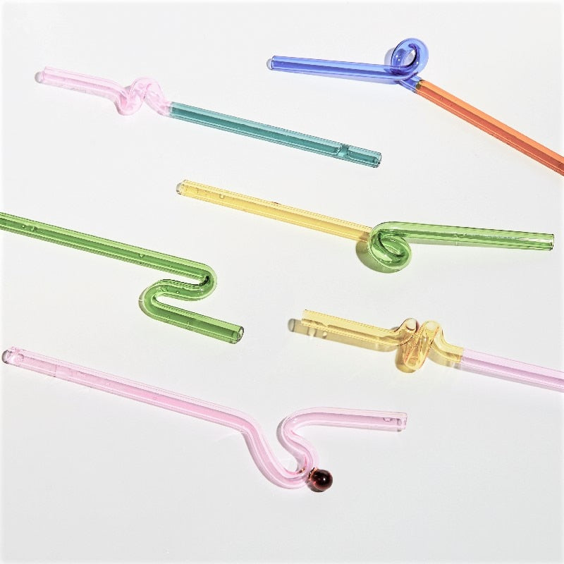 Sikunuo | Colorful Environment Friendly Reusable Glass Straw