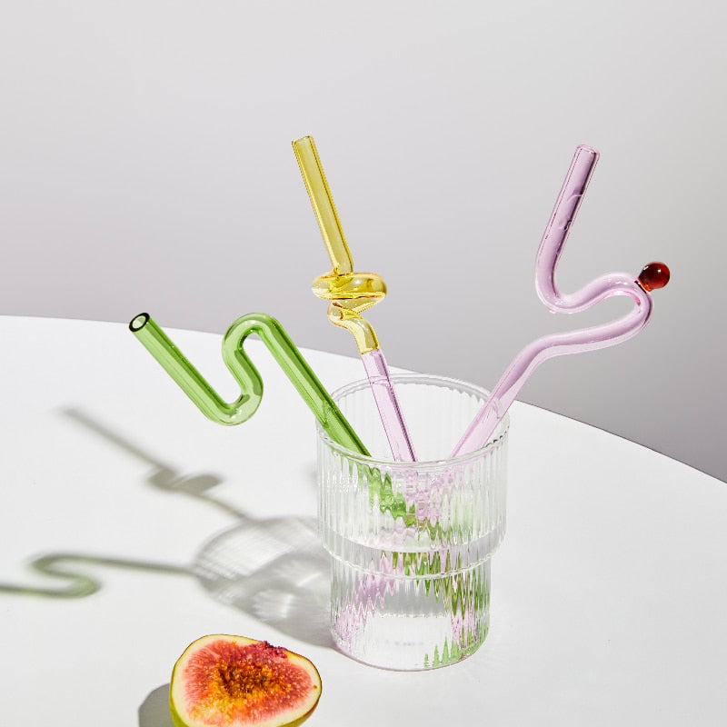 Sikunuo | Colorful Environment Friendly Reusable Glass Straw
