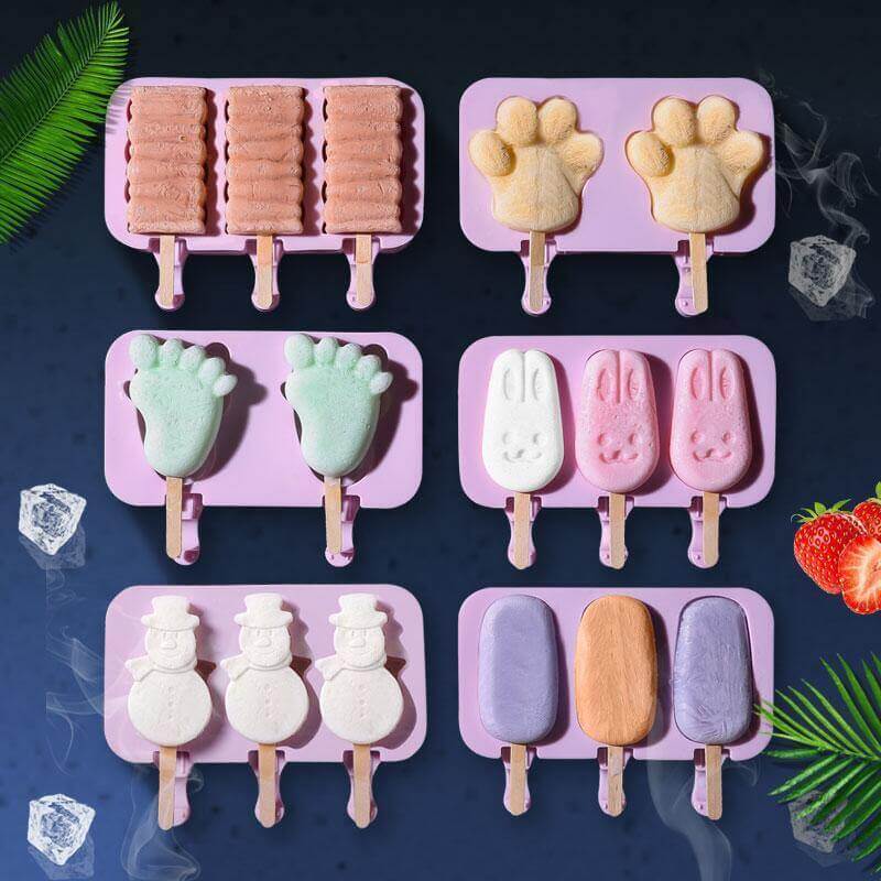 Sikunuo | Silicone Cartoon Homemade Ice Cream Molds