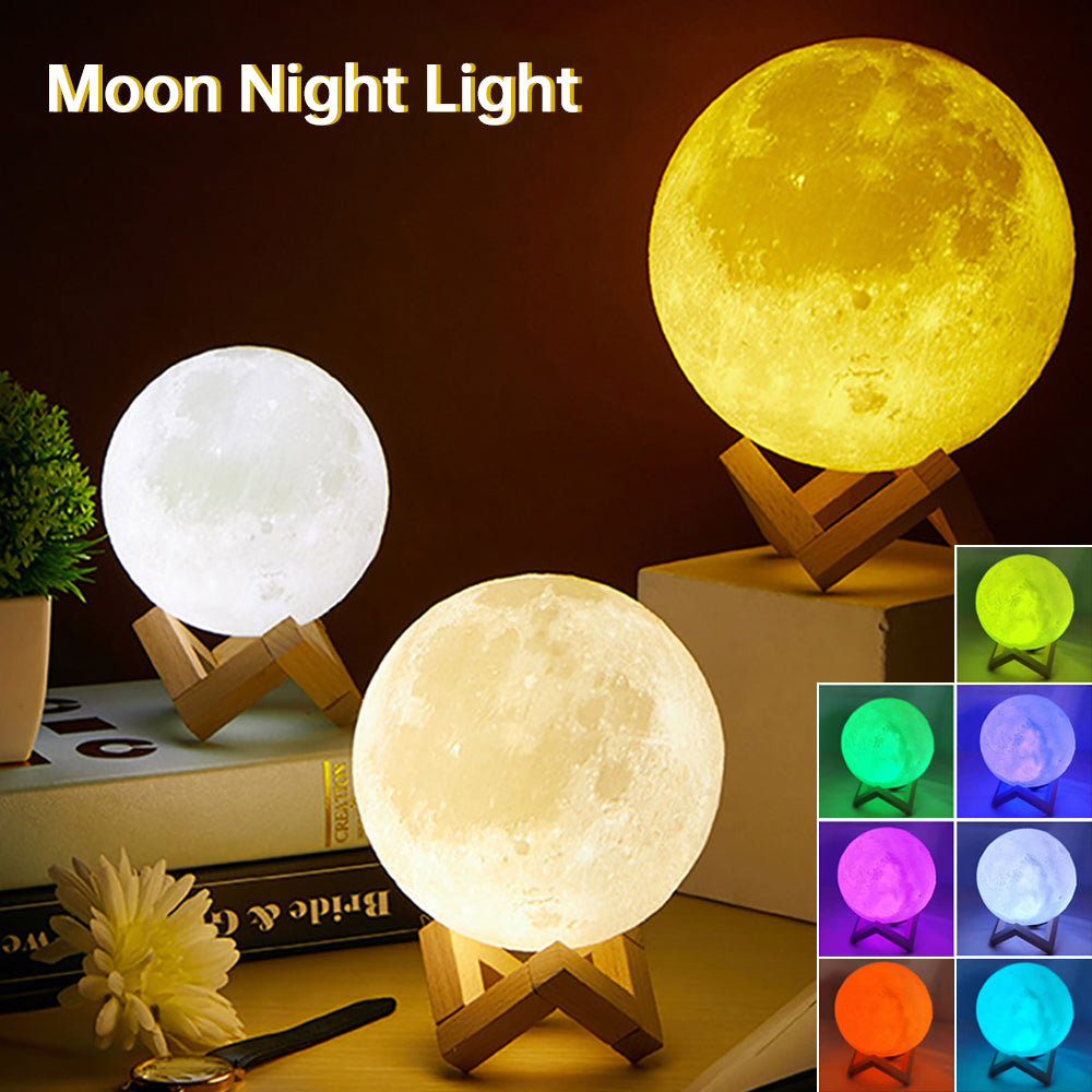 Sikunuo | 3D Light Touch Switch Rechargeable Moon Night Lamp