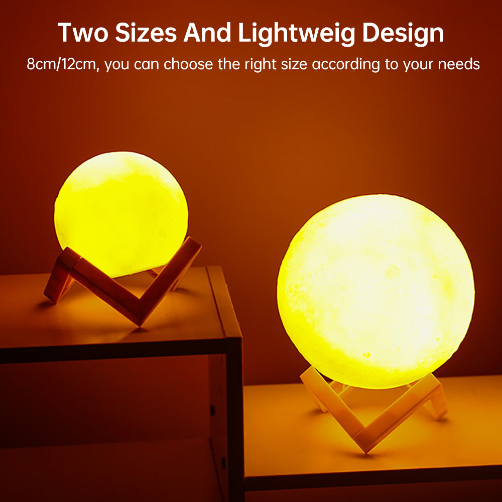 Sikunuo | 3D Light Touch Switch Rechargeable Moon Night Lamp