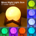 Sikunuo | 3D Light Touch Switch Rechargeable Moon Night Lamp