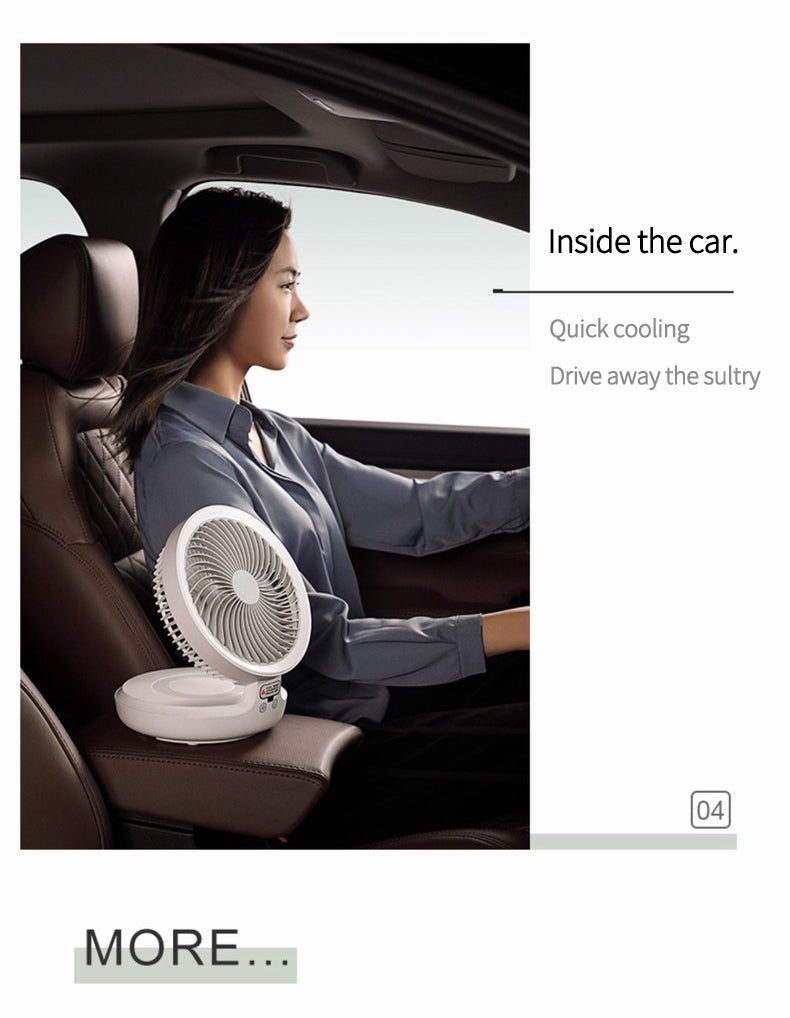 Sikunuo | Portable Wireless Foldable Fan Night Lamp