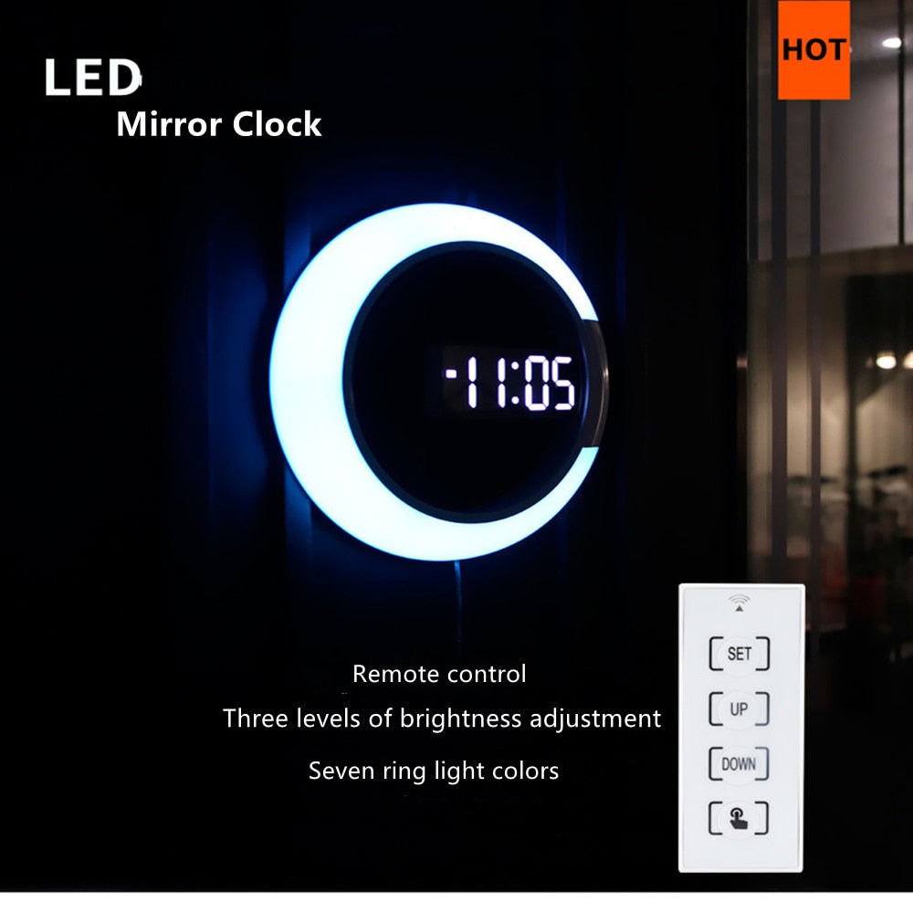 Sikunuo | LED Ring Lamp Wall Clock