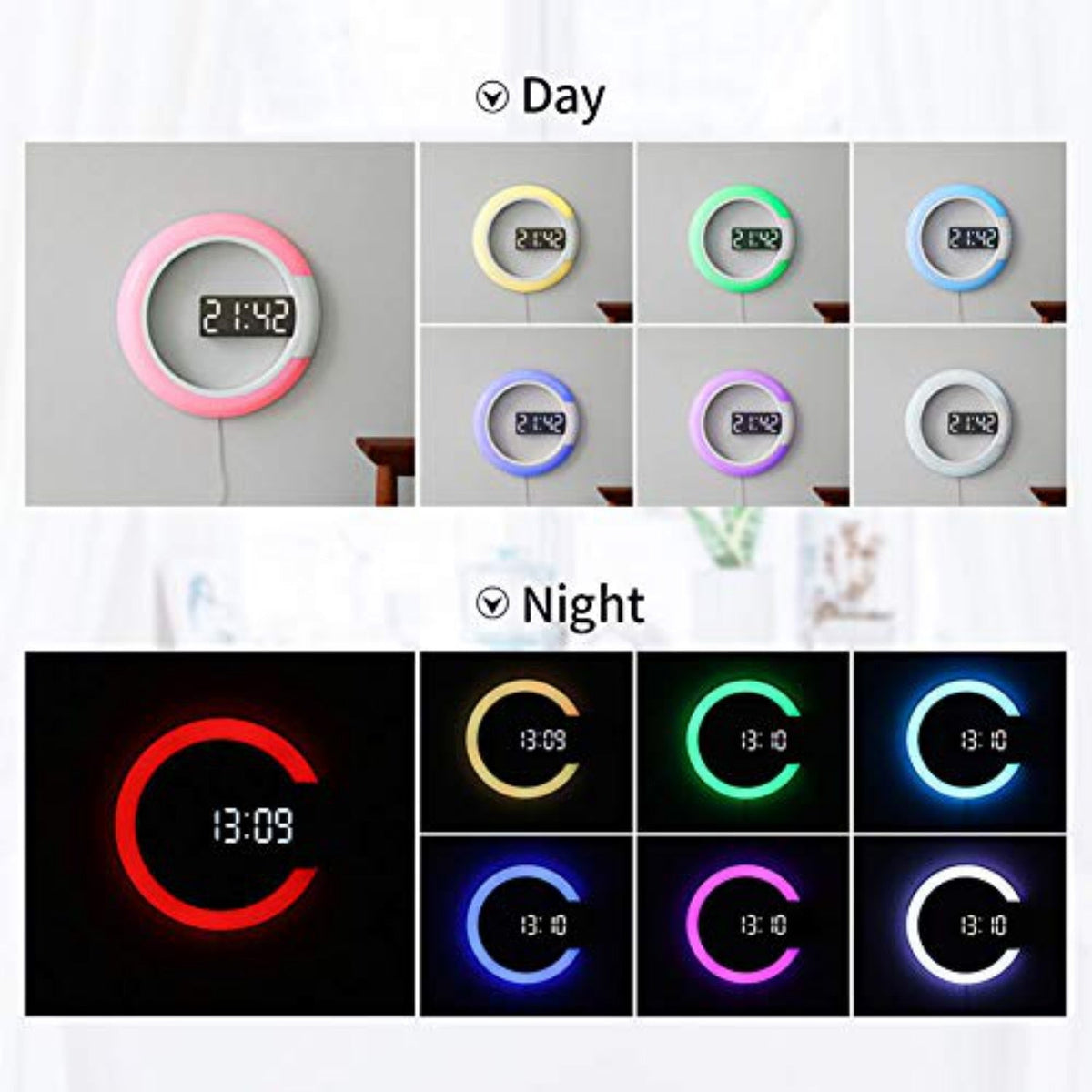 Sikunuo | LED Ring Lamp Wall Clock