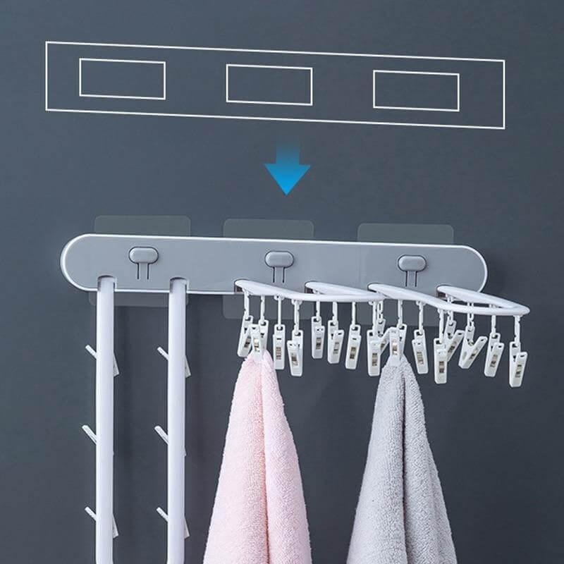 Sikunuo | Wall-Mounted Folding Easy Drying Sock Hanger Rack