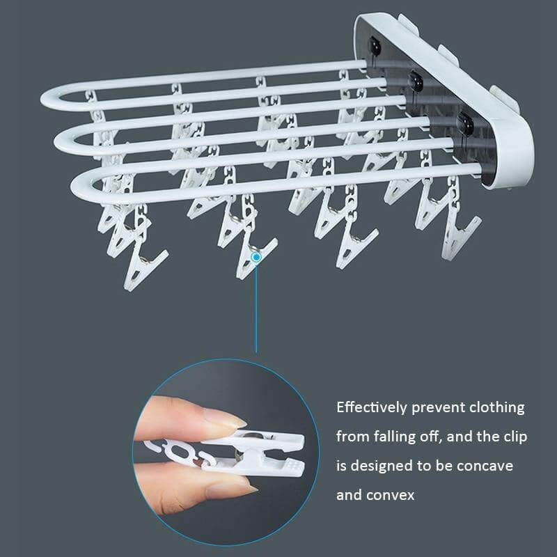 Sikunuo | Wall-Mounted Folding Easy Drying Sock Hanger Rack