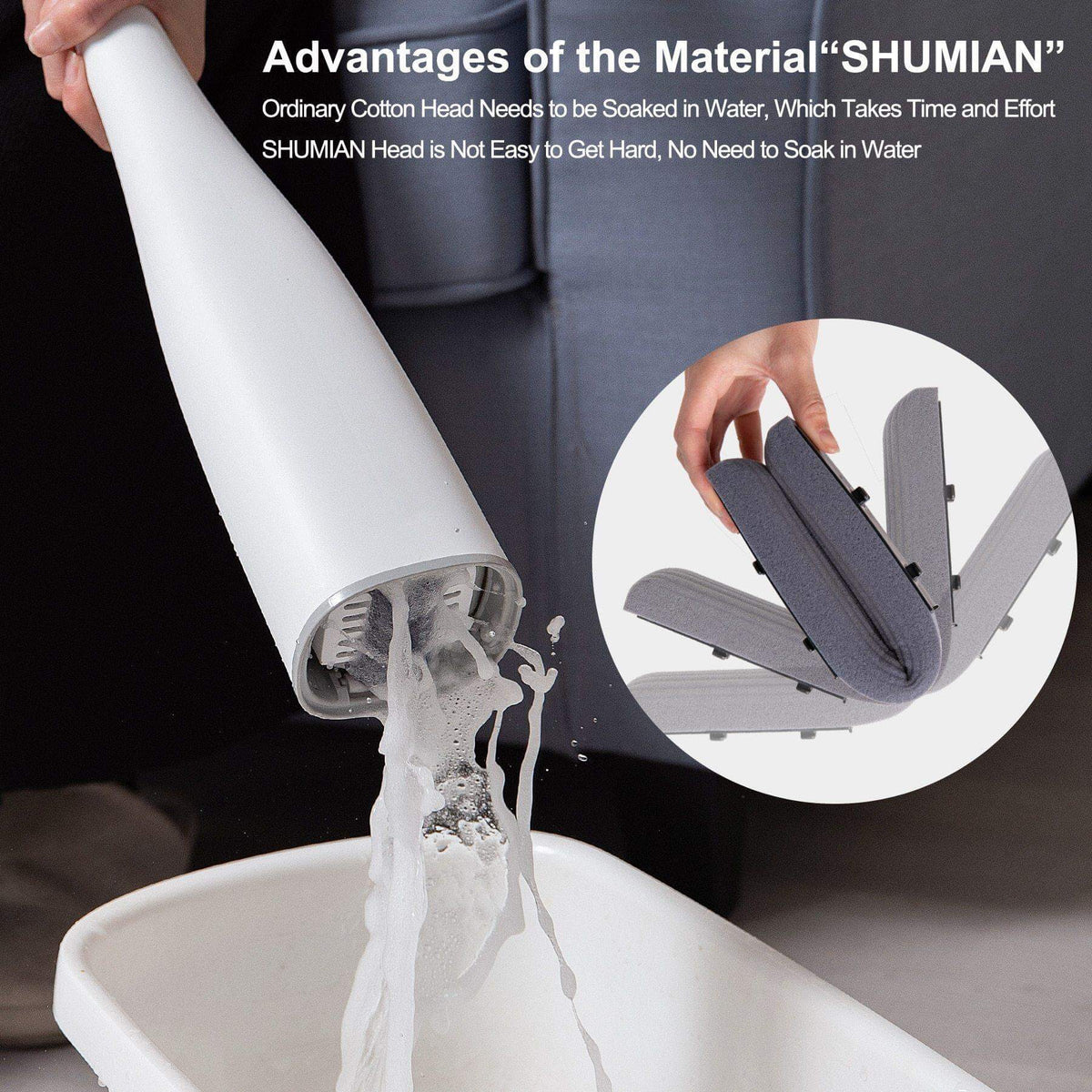 Sikunuo | Self-Wringing Lazy Sponge Floor Mop