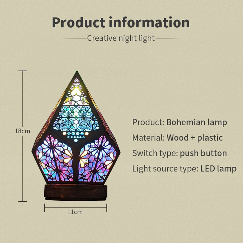 Sikunuo | Wooden Hollow LED Atmosphere Night Lamp Projector