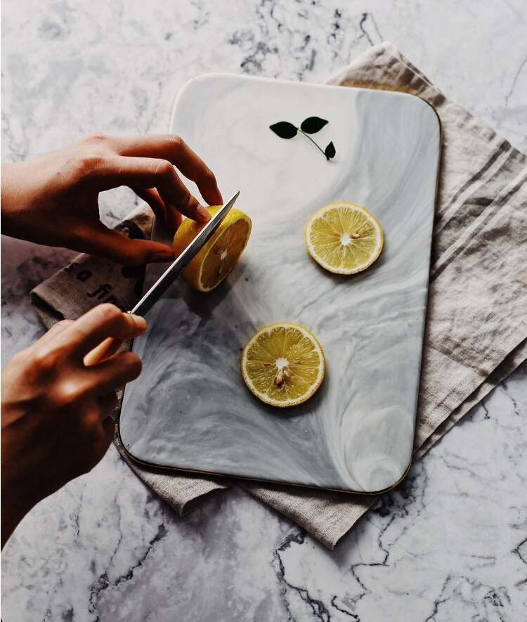 Sikunuo | Elegant White Marble Ceramic Cutting Board