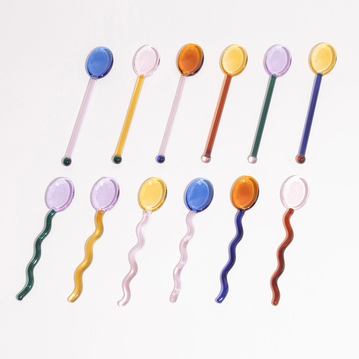 Sikunuo | Fun Wavy Glass Dessert Spoons