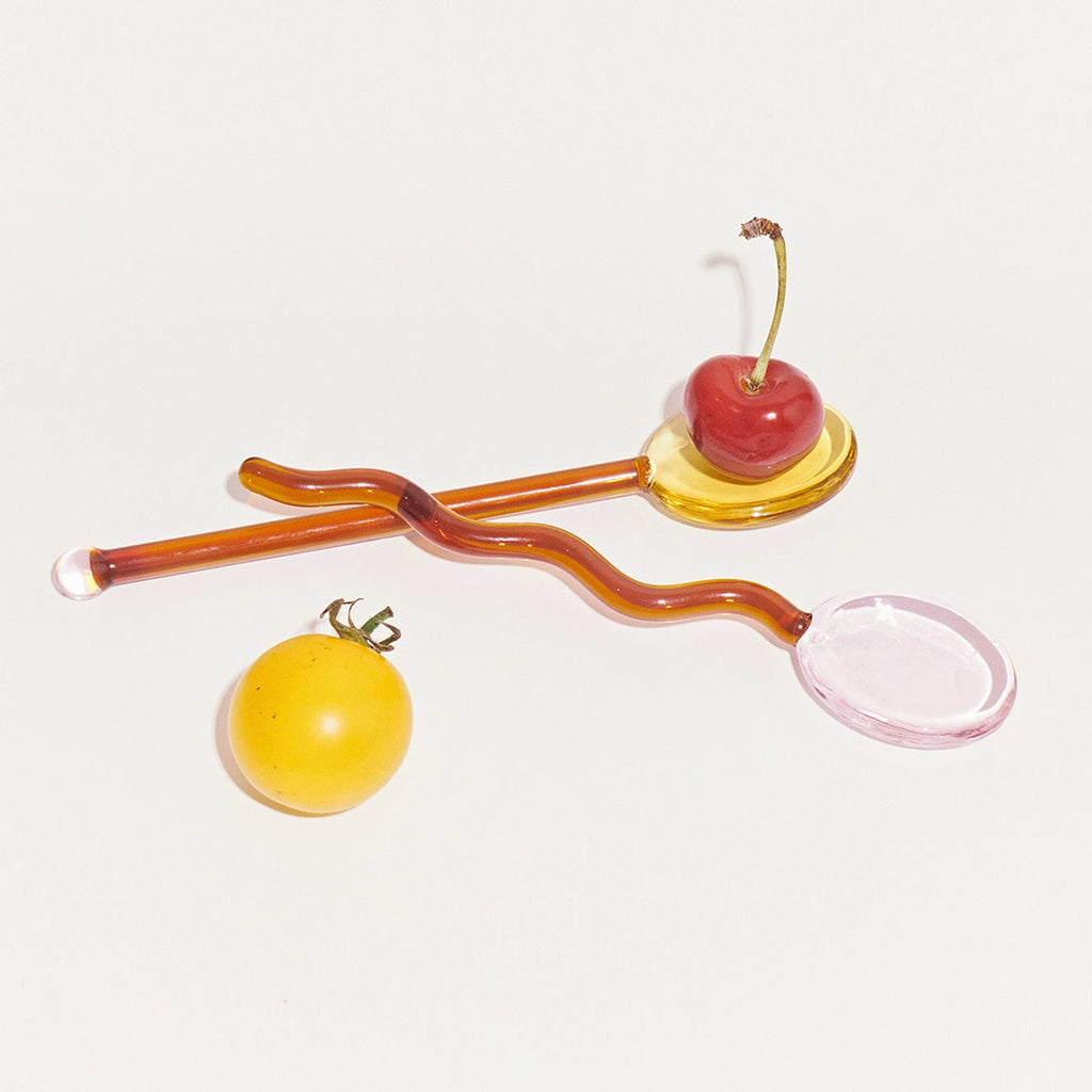 Sikunuo | Fun Wavy Glass Dessert Spoons