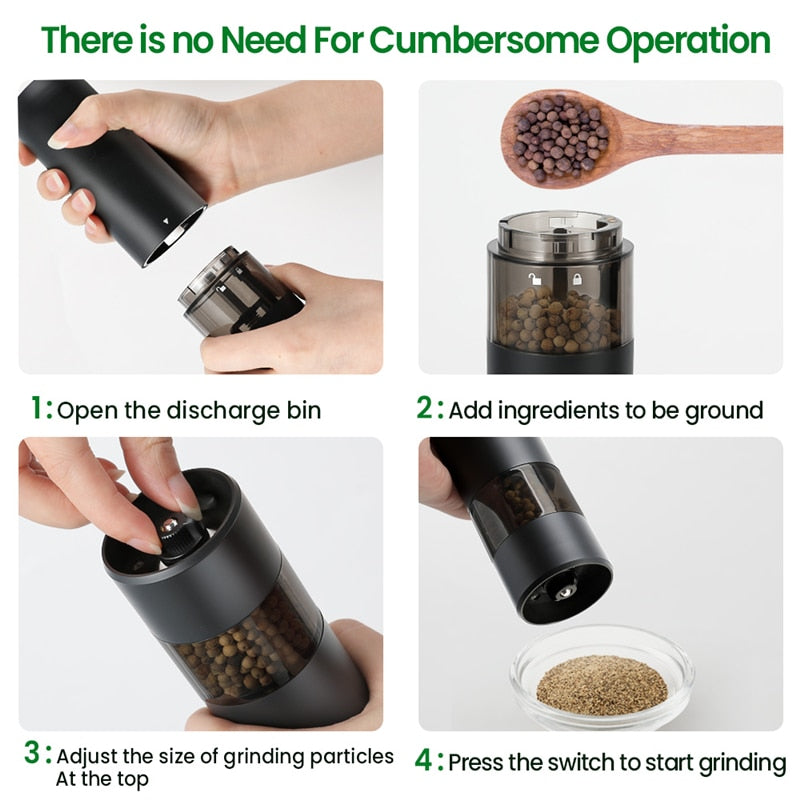 Sikunuo | Rechargeable Automatic Salt Pepper Grinder