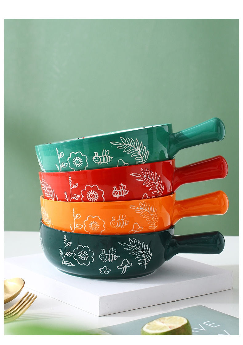 Sikunuo | Handmade Animal Flower Large Ceramic Bowl