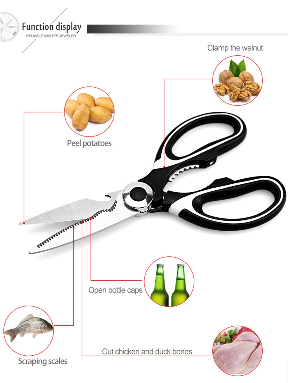 Sikunuo | Multipurpose Kitchen Scissor with Bottle Opener
