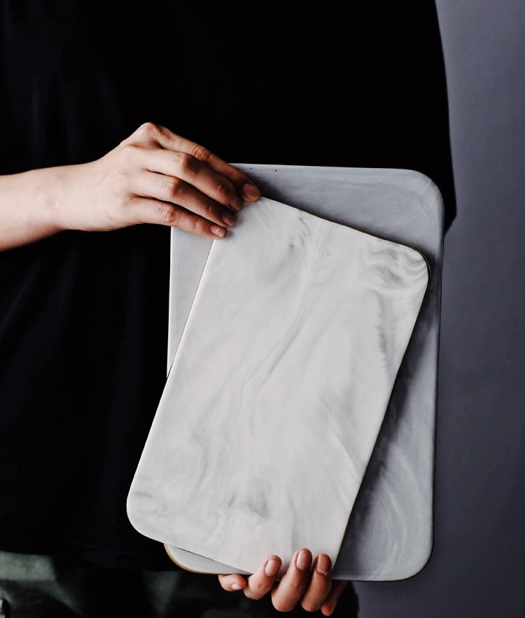 Sikunuo | Elegant White Marble Ceramic Cutting Board