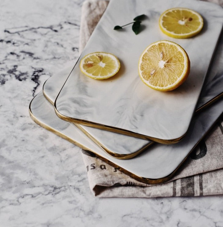 Sikunuo | Elegant White Marble Ceramic Cutting Board