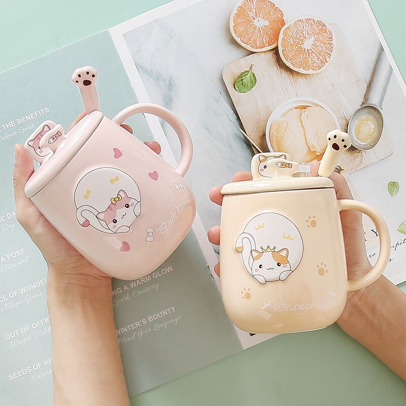 Sikunuo | Cute Cartoon Kitty Mug Set