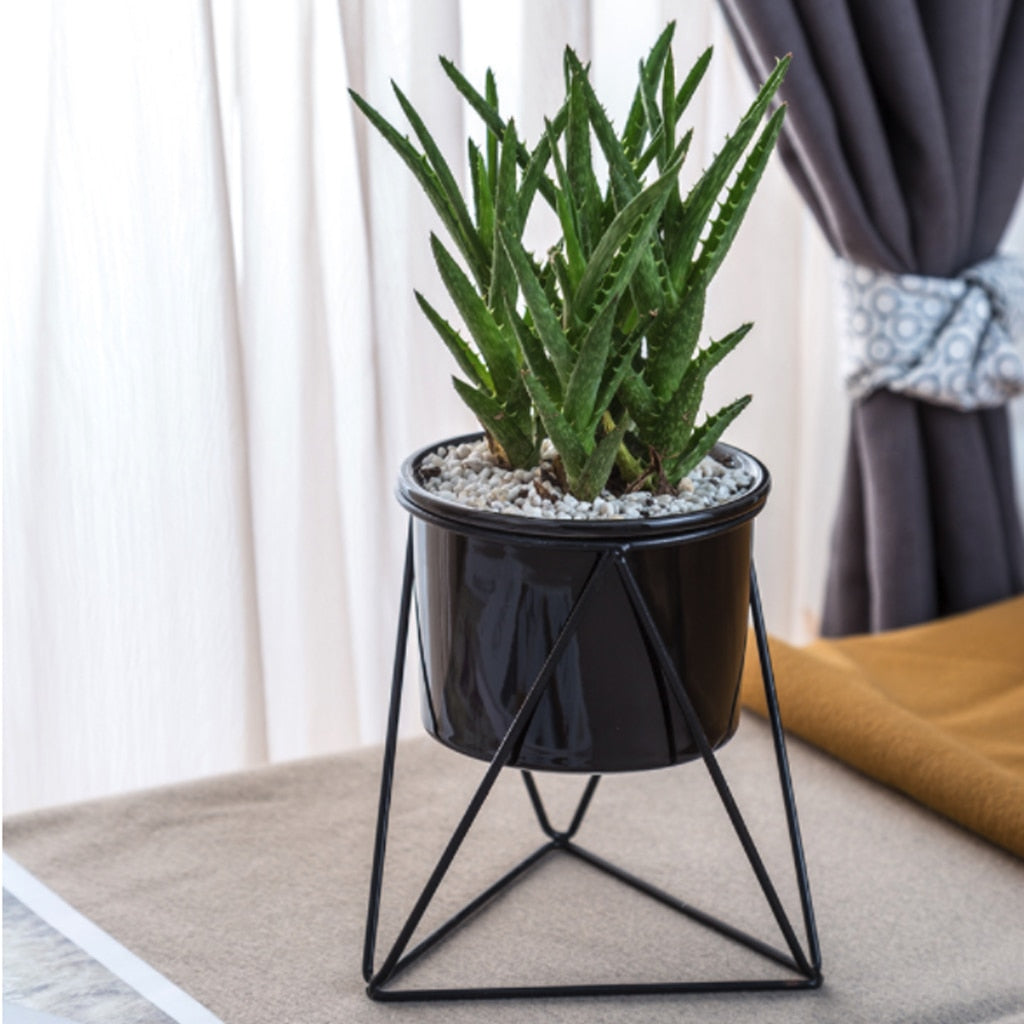 Sikunuo | Nordic Style Geometric Iron Rack Flower Pots