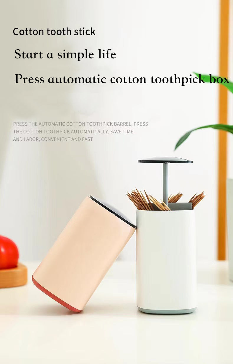 Sikunuo | Elegant Pop-Up Toothpick Cotton Swab Storage Dispenser