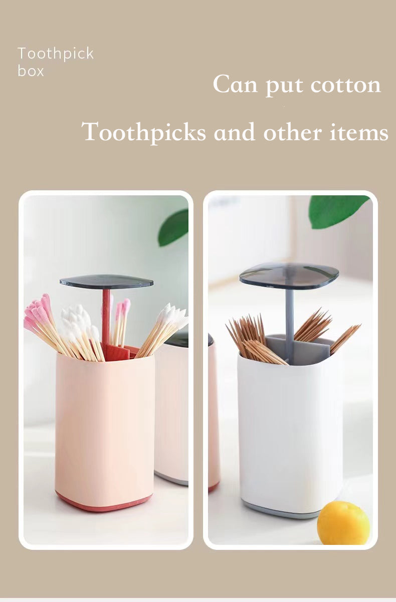 Sikunuo | Elegant Pop-Up Toothpick Cotton Swab Storage Dispenser