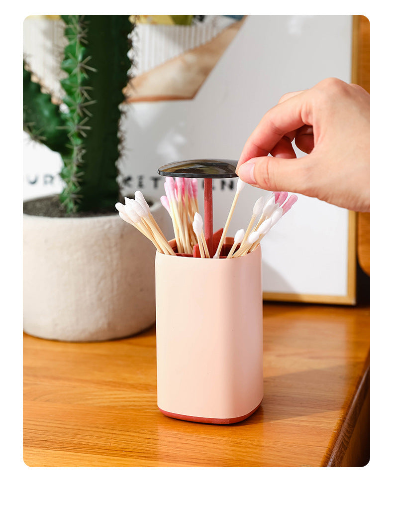 Sikunuo | Elegant Pop-Up Toothpick Cotton Swab Storage Dispenser
