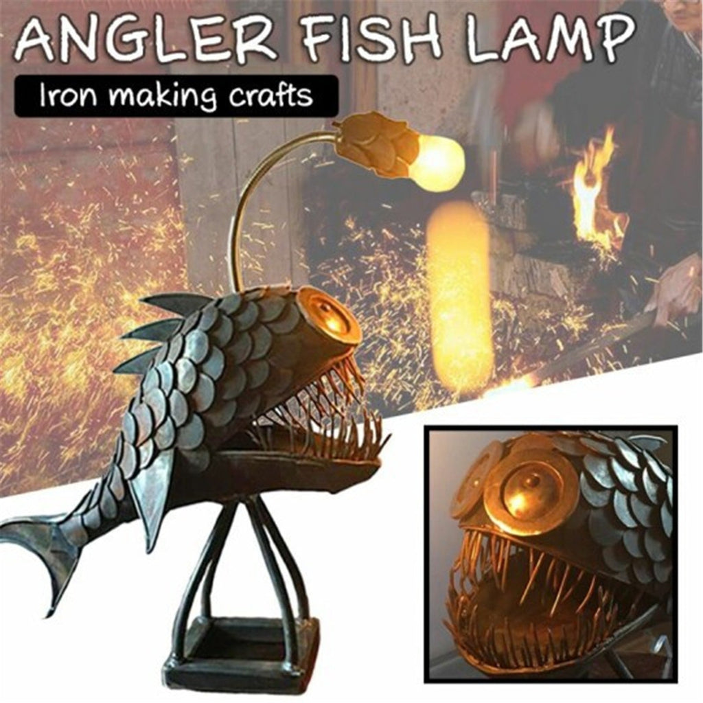 Sikunuo | Creative Iron Angler Fish Desk Lamp