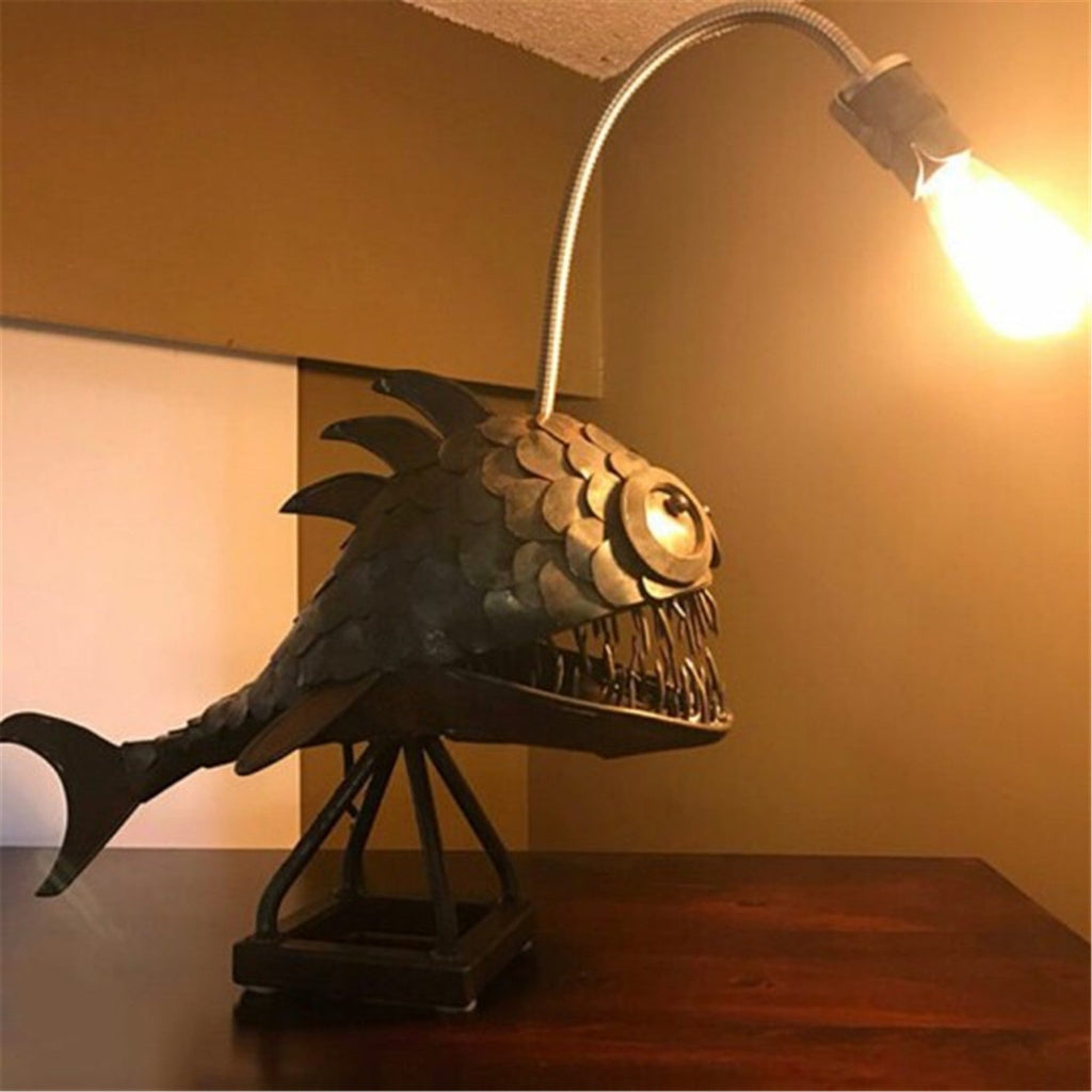 Sikunuo | Creative Iron Angler Fish Desk Lamp