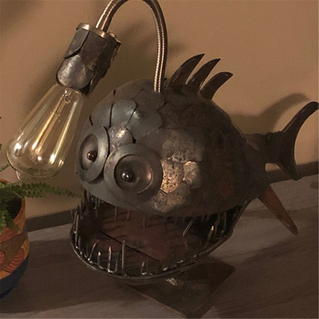 Sikunuo | Creative Iron Angler Fish Desk Lamp