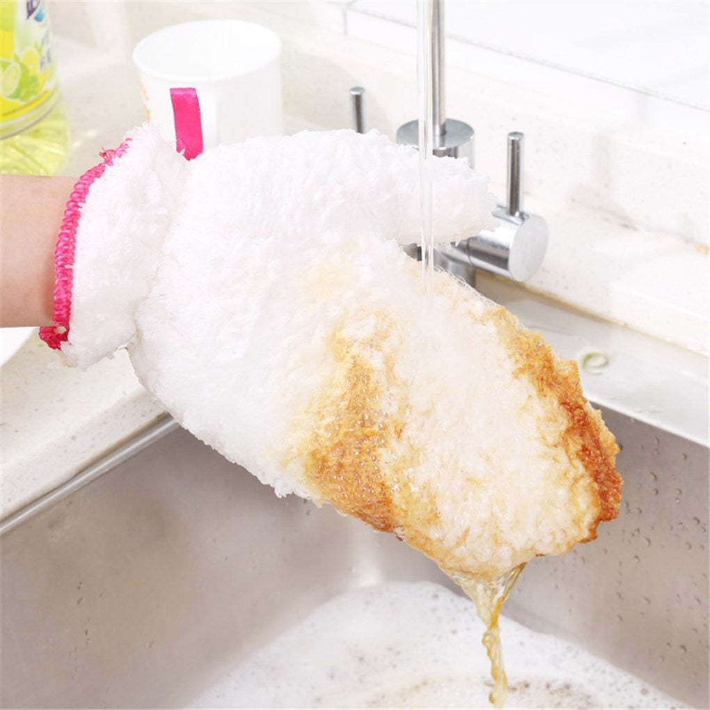 Sikunuo | Reusable Waterproof Fiber Dishwashing Gloves