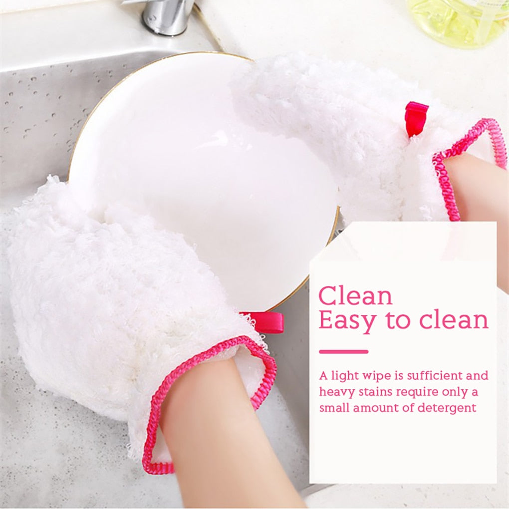 Sikunuo | Reusable Waterproof Fiber Dishwashing Gloves