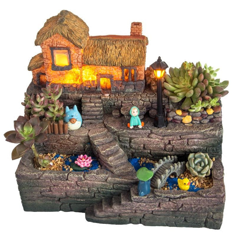 Sikunuo | Resin Creative Landscape Cozy House Plants Vase