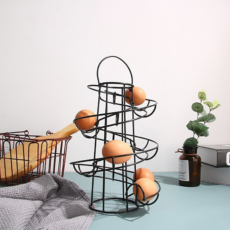 Sikunuo | Creative Spiral Egg Dispenser Storage Rack