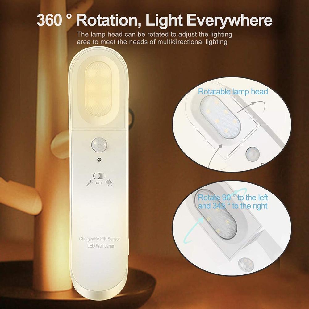 Sikunuo | Motion Sensor Rotatable LED Wall Lamp