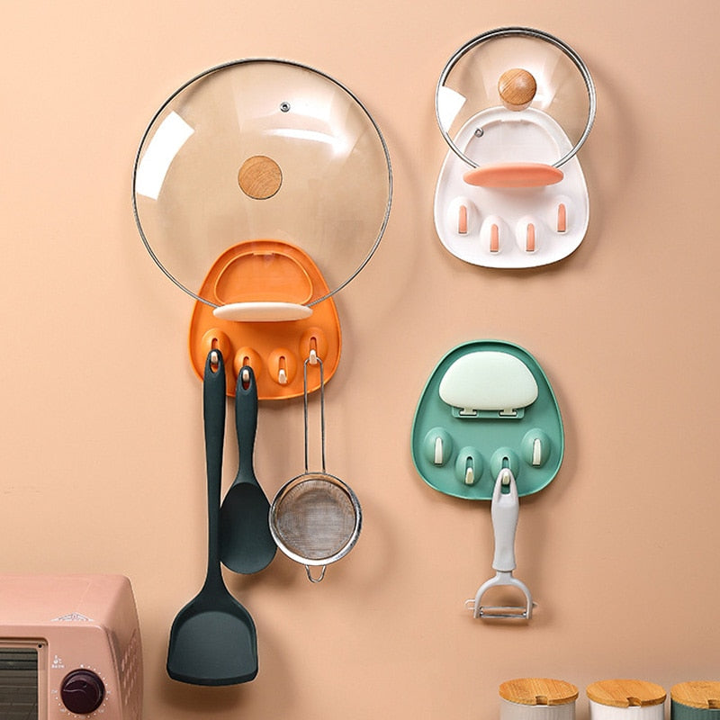 Sikunuo | Cat Paw Wall-Mounted Pot Lid Holder Rack