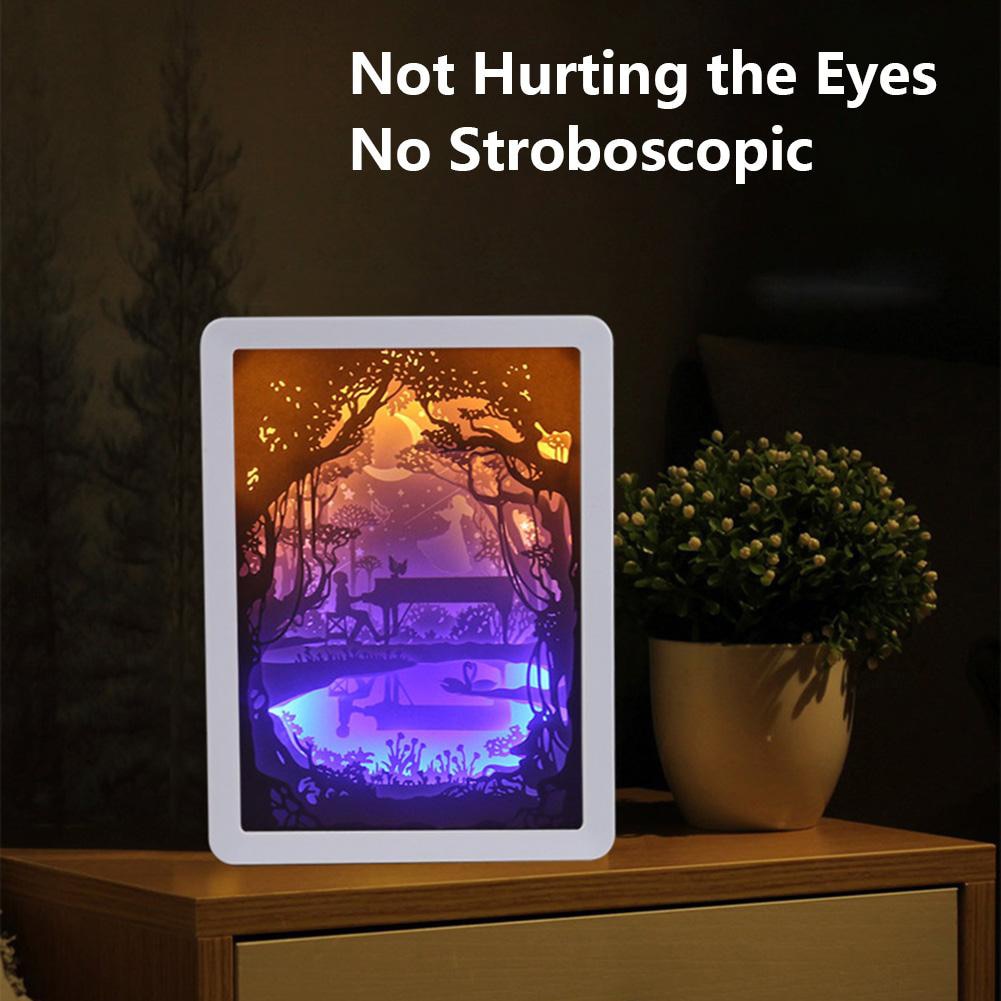 Sikunuo | Creative 3D Paper Box LED Night Lamp
