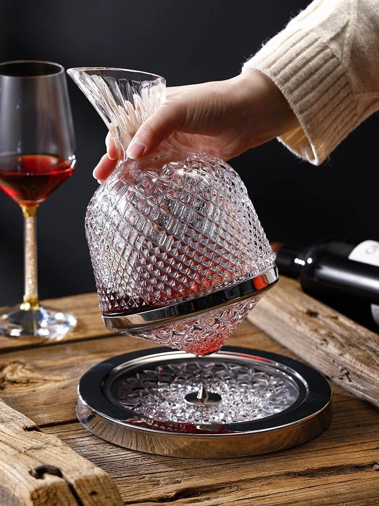 Sikunuo | Elegant Crystal Spinning Glass Wine Decanter