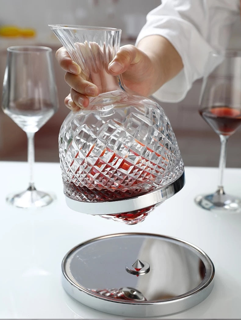 Sikunuo | Elegant Crystal Spinning Glass Wine Decanter
