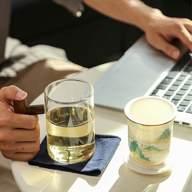 Sikunuo | Creative Separated Tea Filter Ceramic Cup Set